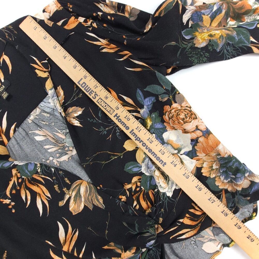 AFRM Ethereal Knot Front Smocked Long Sleeve Crop Top Medium Vintage Floral - Picture 3 of 8
